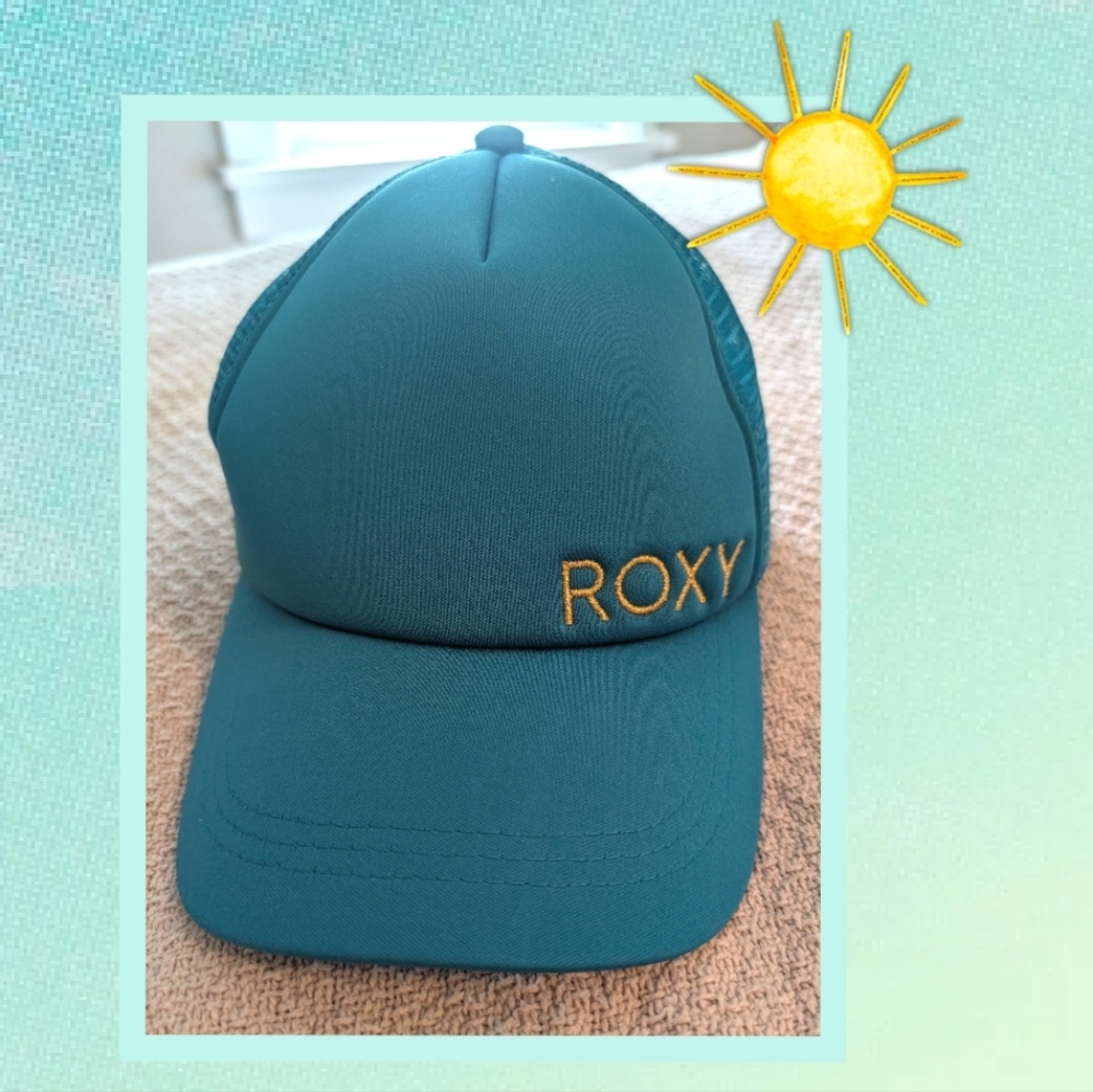 Roxy Turquoise Hat with Yellow Logo
